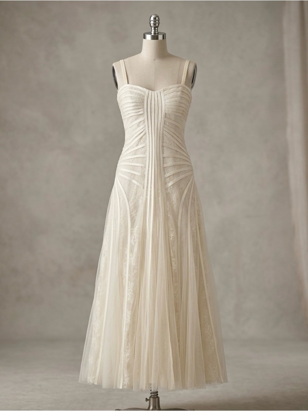 BCBGMAXAZRIA Magnolia Gown Ivory White Pleated Draped Bridal Wedding Dress 12